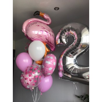 Μπουκέτο με Μπαλόνια Φλαμίνγκο για γενέθλια 